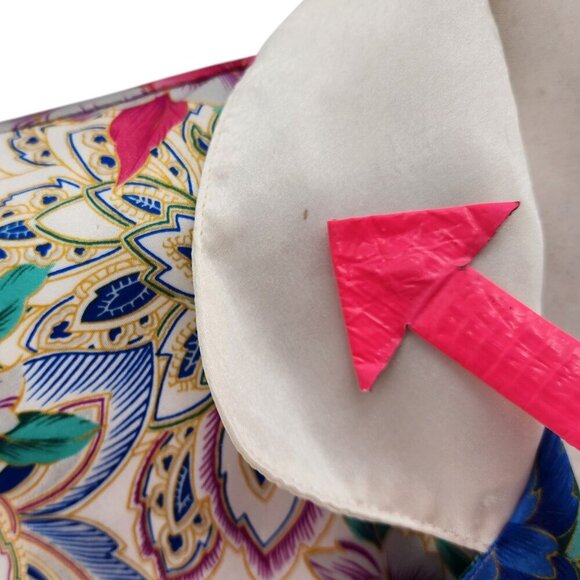 Vintage Victoria's Secret Gold Label Satin Floral Button Sleep Shirt Small - Picture 8 of 15